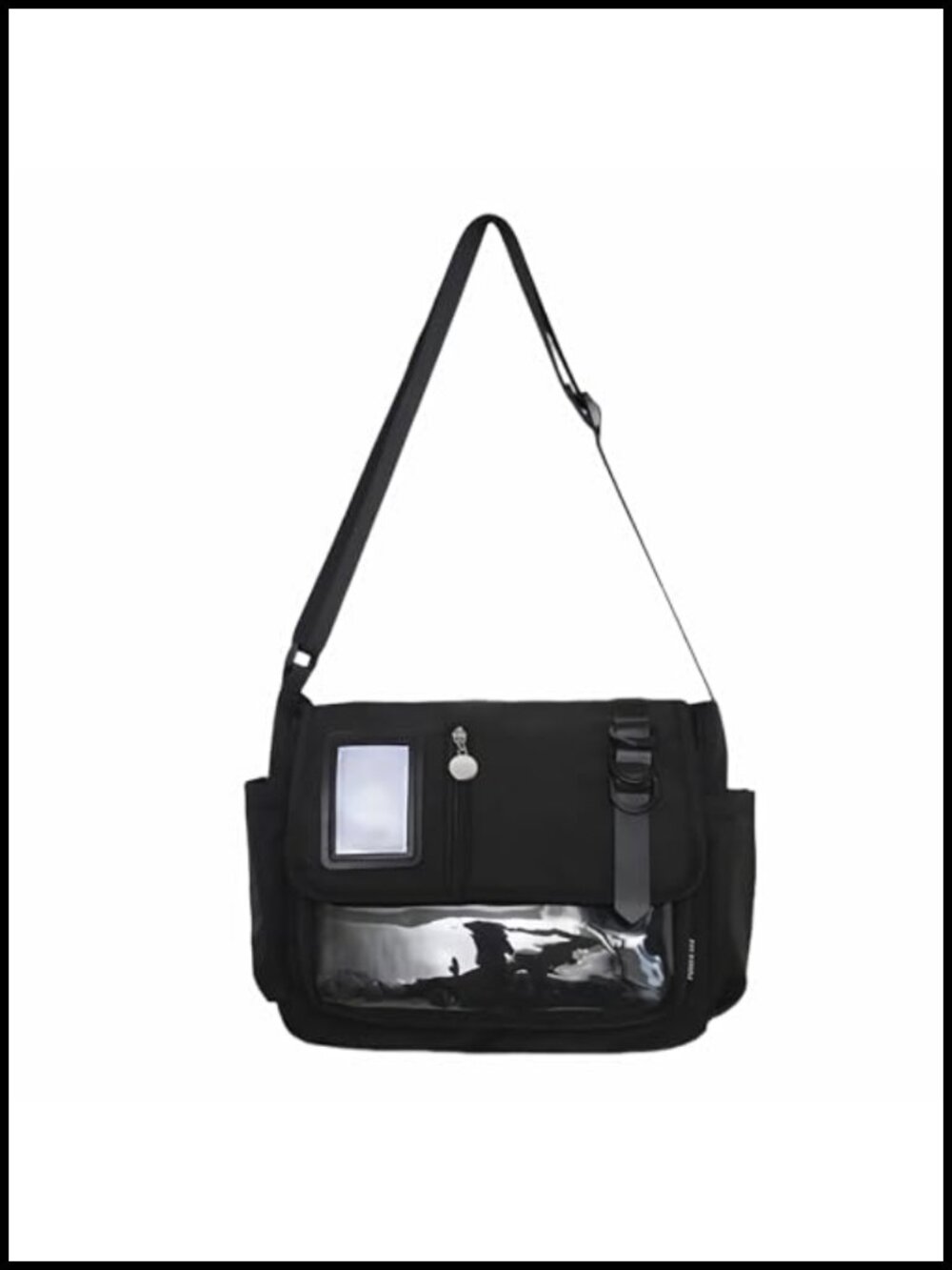Large Ita Messenger Bag with Pin Display Window Kawaii Crossbody Bag